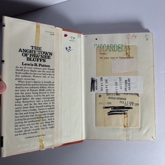 Lewis B PATTEN / The Angry Town of Pawnee Bluffs 1st Edition 1974 HC DJ - Picture 7 of 10